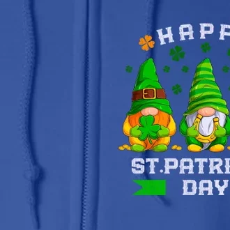 Happy St Patrick's Day Gnomes Gift Full Zip Hoodie