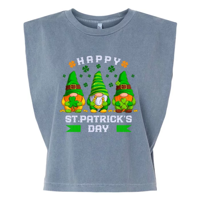 Happy St Patrick's Day Gnomes Gift Garment-Dyed Women's Muscle Tee