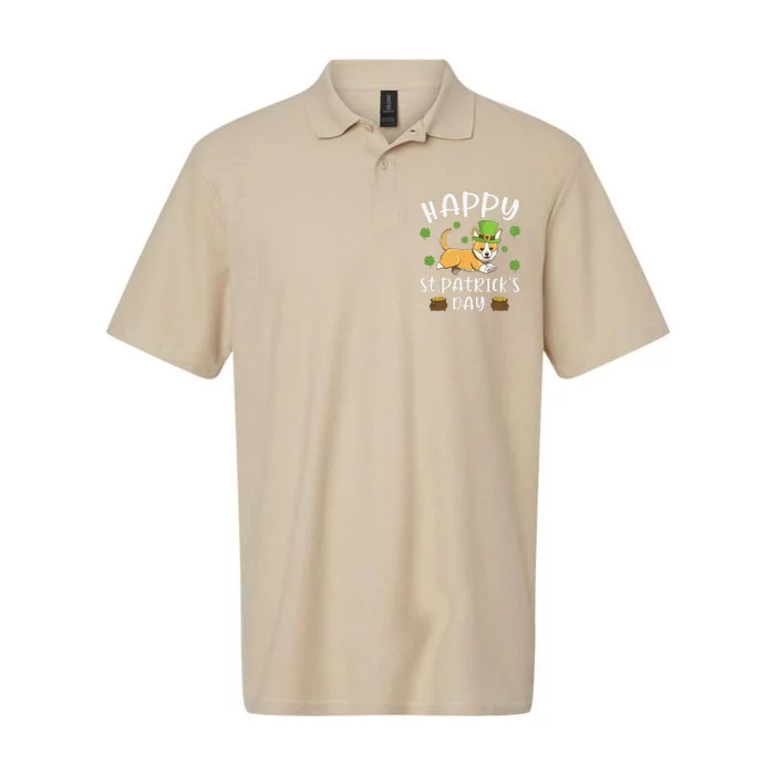 Happy St. Patricks Day Funy Saint Patricks Corgi Dog Gift Softstyle Adult Sport Polo