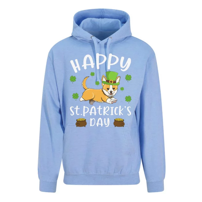 Happy St. Patricks Day Funy Saint Patricks Corgi Dog Gift Unisex Surf Hoodie