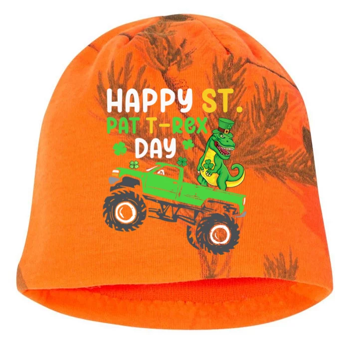 Happy St Pat Trex Day Boy St Patrick's Day Trex Kati - Camo Knit Beanie