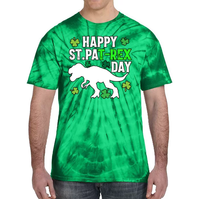 Happy St Pat Rex Day Irish Shamrocks Patricks Boy Gifts Tie-Dye T-Shirt