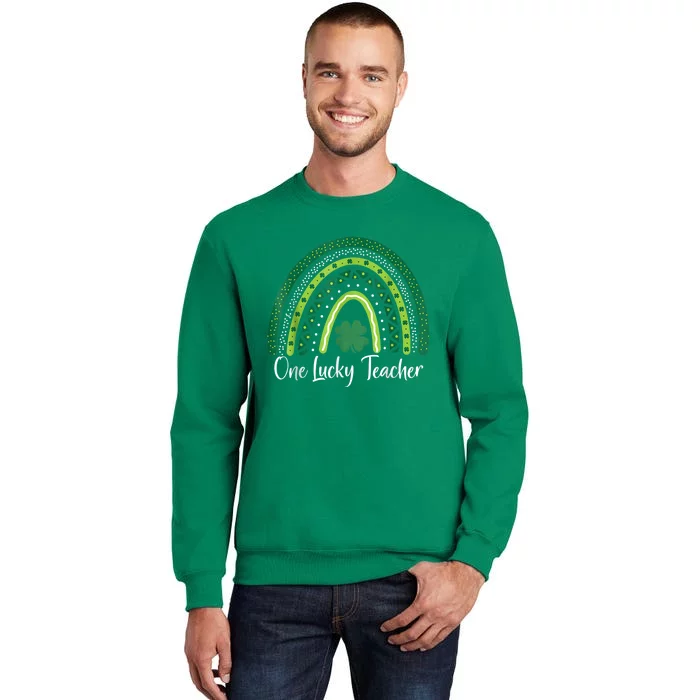 Happy St Patricks Day Cute One Lucky Teacher Rainbow Outfit Sweatshirt