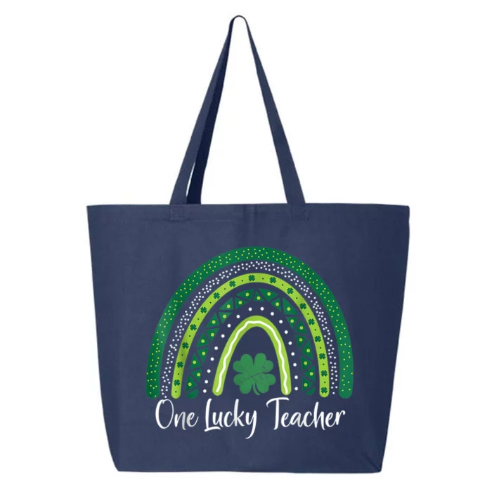 Happy St Patricks Day Cute One Lucky Teacher Rainbow Outfit 25L Jumbo Tote