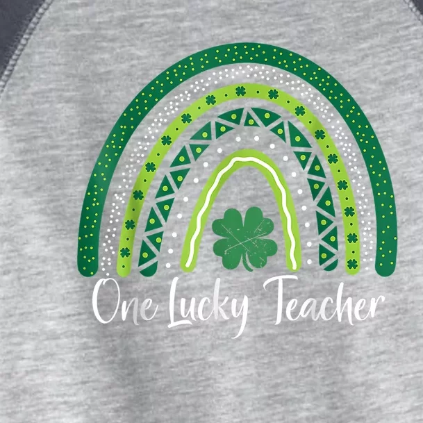 Happy St Patricks Day Cute One Lucky Teacher Rainbow Outfit Toddler Fine Jersey T-Shirt