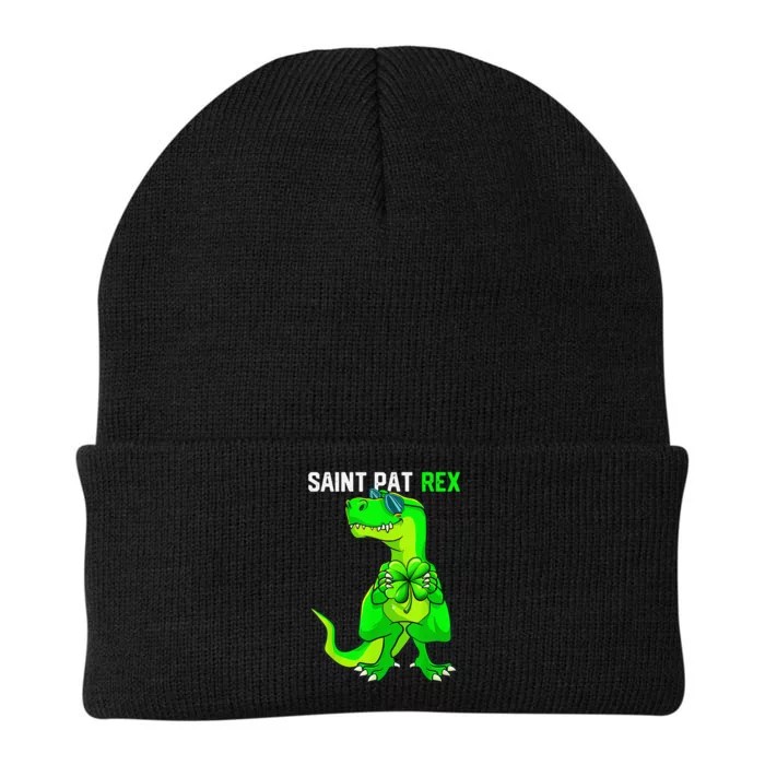 Happy St Pat T Rex Saint Patrick's Day Funny Dinosaur Boys Knit Cap Winter Beanie