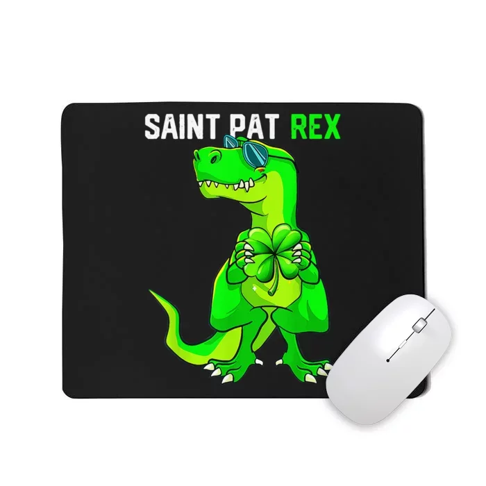 Happy St Pat T Rex Saint Patrick's Day Funny Dinosaur Boys Mousepad