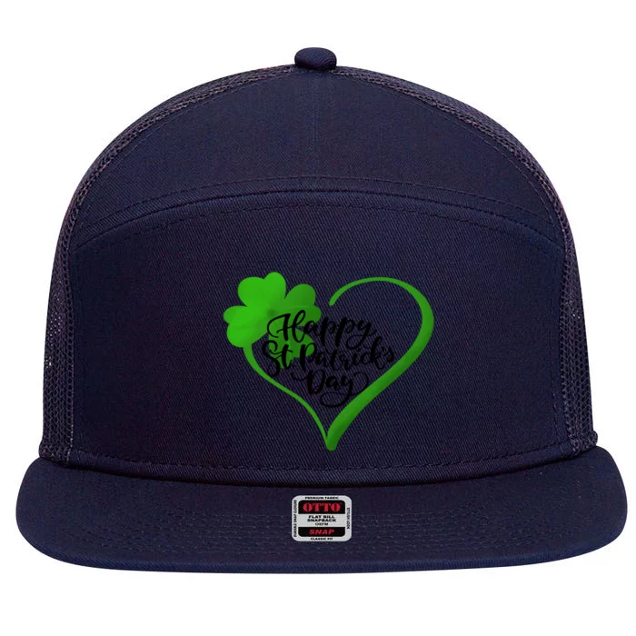 Happy St. Patrick's Day Funny Saint Patrick Irish Girl Boy 7 Panel Mesh Trucker Snapback Hat