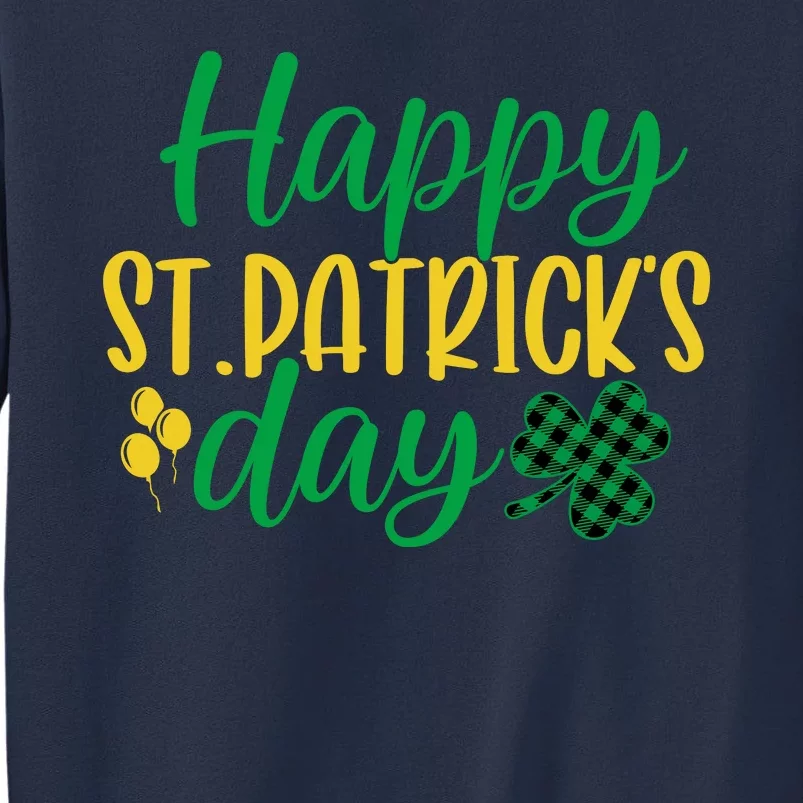 Happy St Patricks Day Green Plaid Clover Sweatshirt