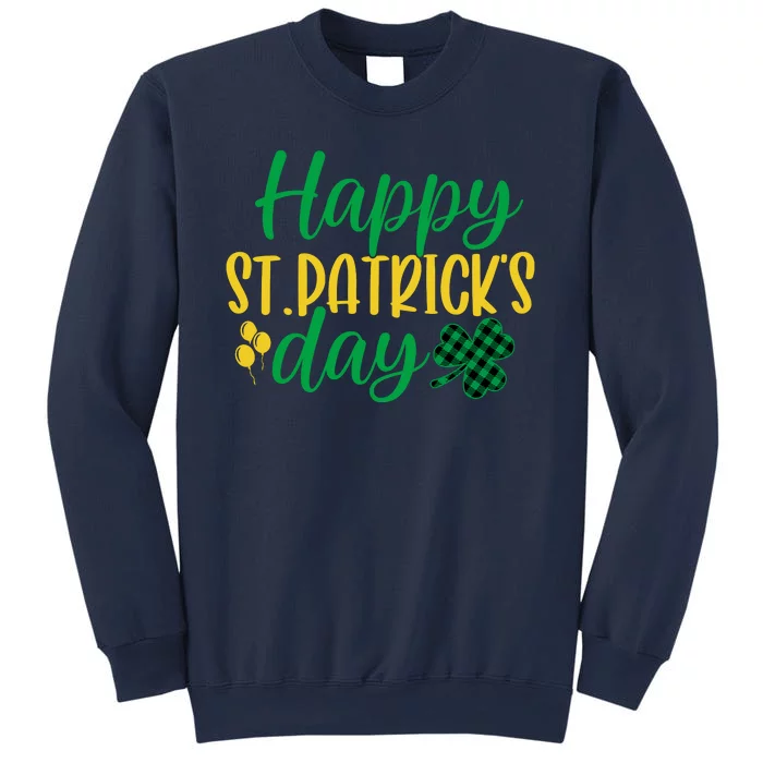 Happy St Patricks Day Green Plaid Clover Sweatshirt