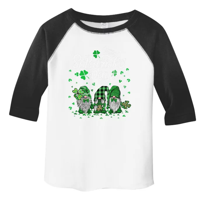 Happy St Patrick's Dayhree Gnomes Shamrock Toddler Fine Jersey T-Shirt