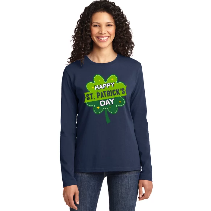 Happy St. Patrick’S Day | Shamrock Funny St. Patrick’S Day Ladies Long Sleeve Shirt