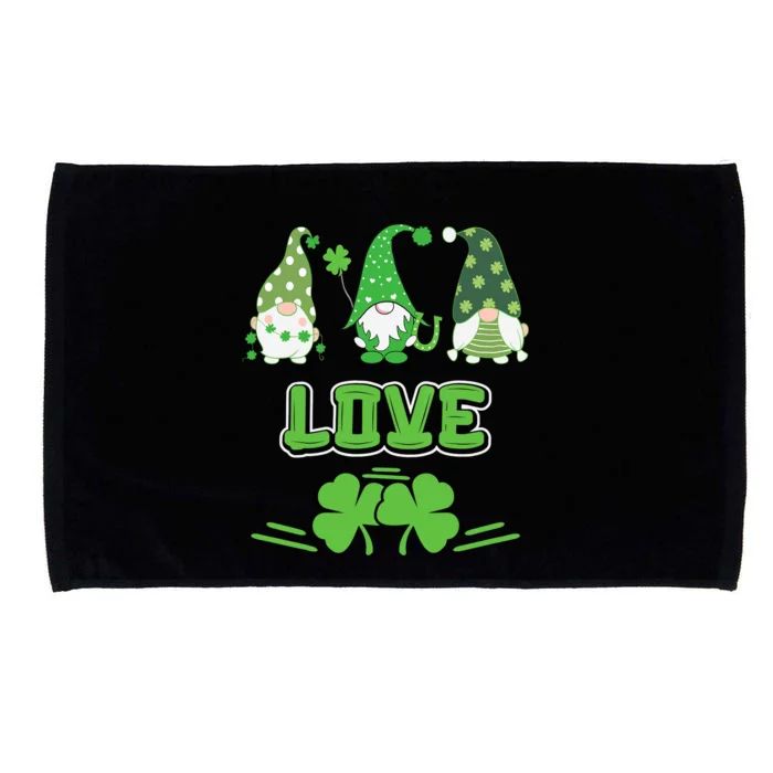 Happy St Patrick's Day Three Gnome Irish Shamrock Leprechaun Microfiber Hand Towel