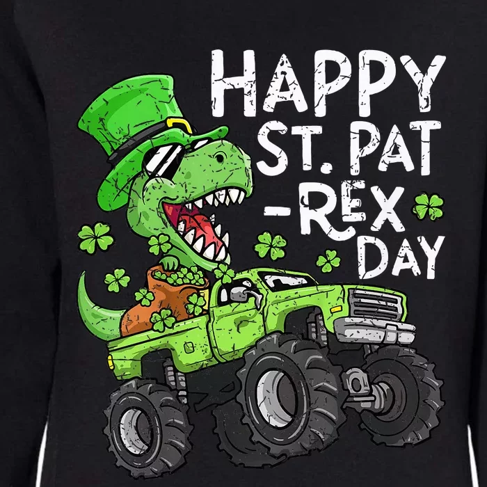 Happy St PatRex Day St Patricks Day Dinosaur Monster Truck Womens California Wash Sweatshirt