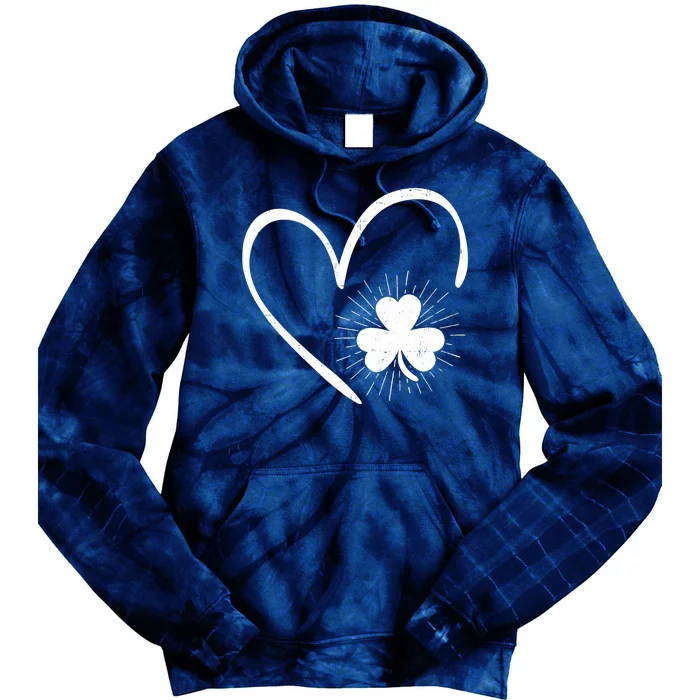 Happy St Patrick's Day Irish Shamrock Heart Family Lucky Day Tie Dye Hoodie