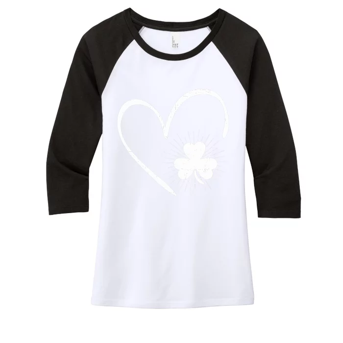 Happy St Patrick's Day Irish Shamrock Heart Family Lucky Day Women's Tri-Blend 3/4-Sleeve Raglan Shirt