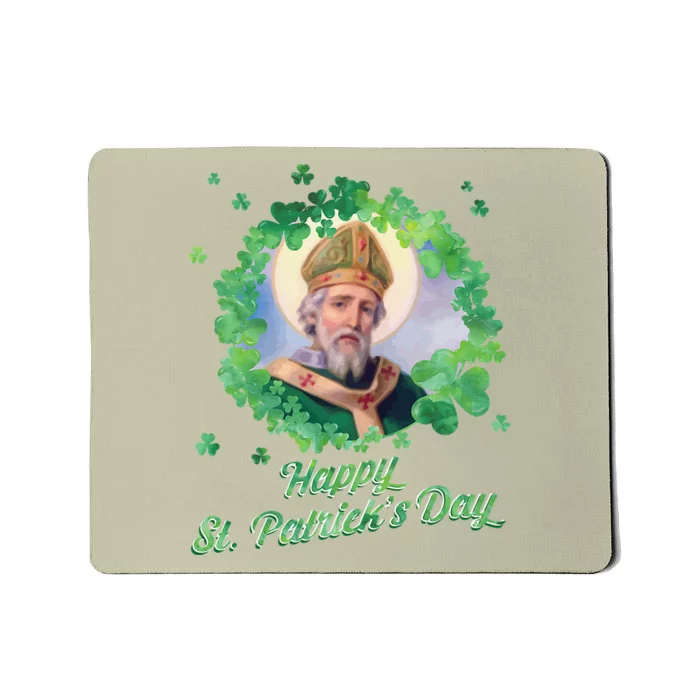 Happy St Patrick's Day Vintage Shamrocks Catholic Saints Mousepad