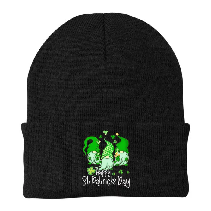 Happy Saint Patrick's Day Gnomes Shamrock Leprechaun Irish Day Cute Knit Cap Winter Beanie