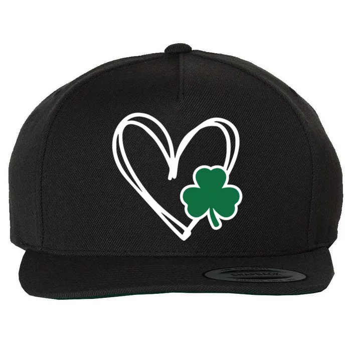 Heart St Patricks Day Shamrock Irish Wool Snapback Cap