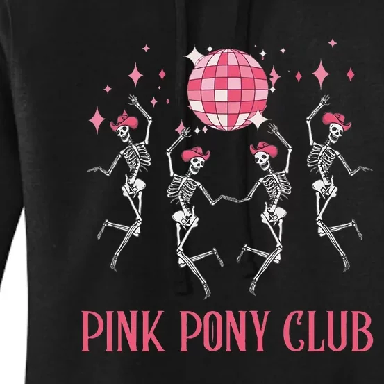 Halloween Skeleton Pony Club Cowgirl Western Birthday Women's Pullover Hoodie