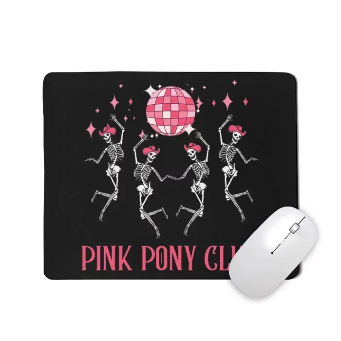 Halloween Skeleton Pony Club Cowgirl Western Birthday Mousepad