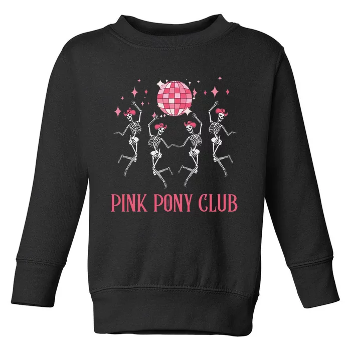 Halloween Skeleton Pony Club Cowgirl Western Birthday Toddler Sweatshirt