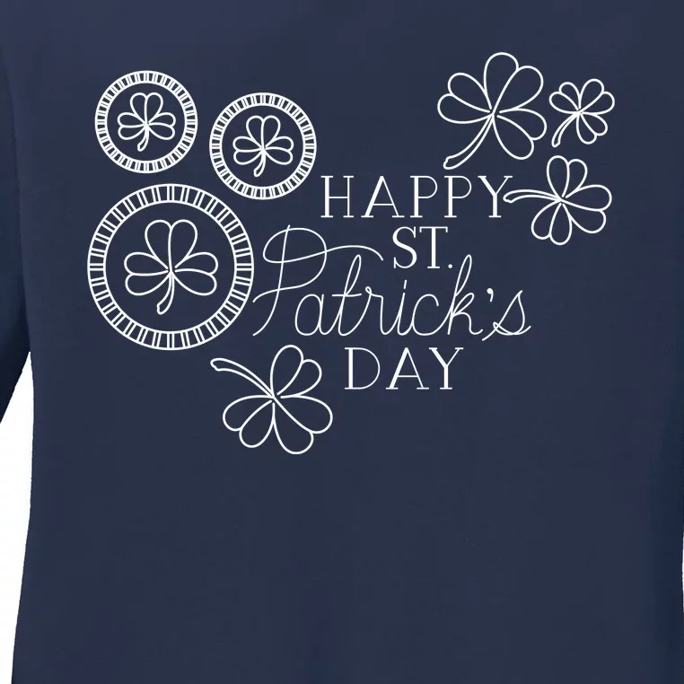 Happy St Patrick's Day Holiday Gift Ladies Long Sleeve Shirt