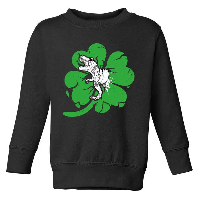 Happy St Pat T Rex Day Dinosaur Clover St PatrickS Day Toddler Sweatshirt