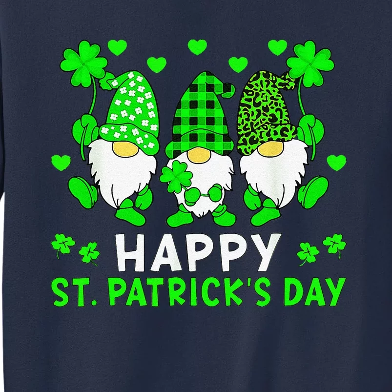 Happy St Patrick's Dayhree Gnomes Holding Shamrock Squad Sweatshirt