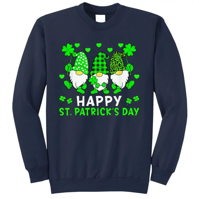 Happy St Patrick's Dayhree Gnomes Holding Shamrock Squad Sweatshirt