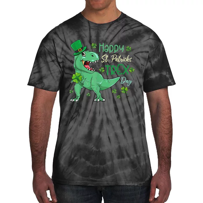 Happy St Pat TRex Saint Patrick's Day Dinosaurs Love Tie-Dye T-Shirt