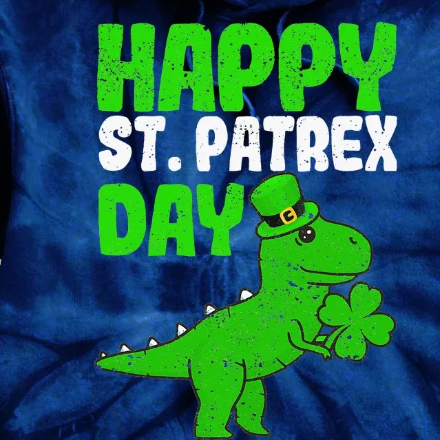 Happy St Patrex Day Funny Irish T-Rex Saint Patricks Dino Tie Dye Hoodie