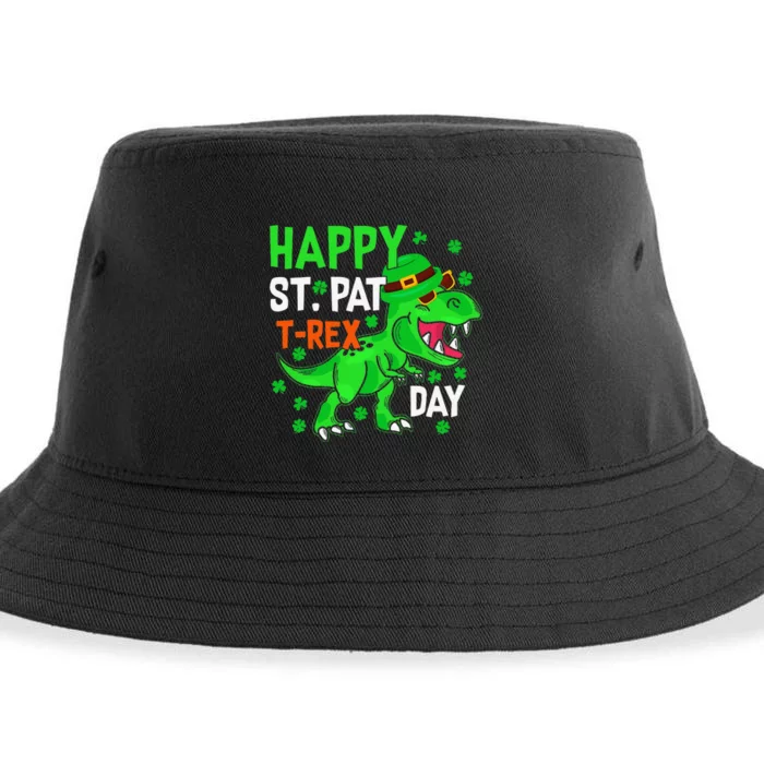 Happy St PatRex Saint Patrick's Day Dinosaurs Sustainable Bucket Hat