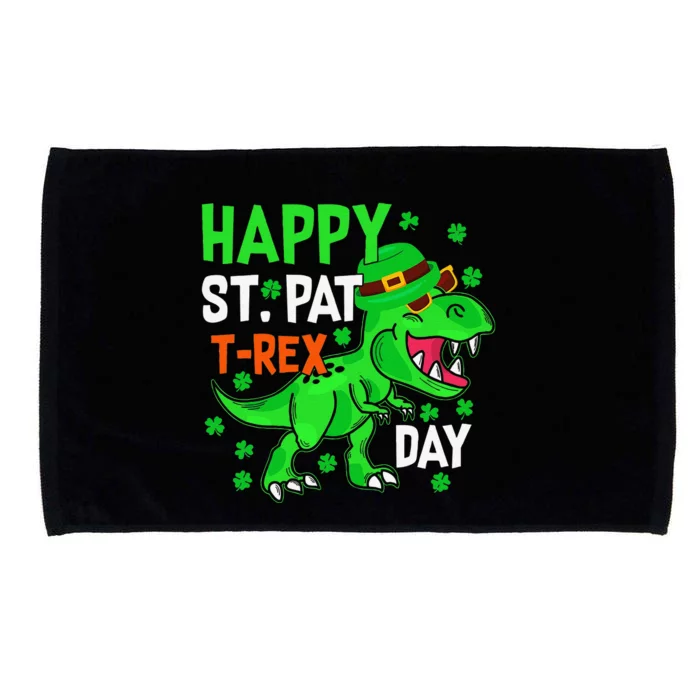 Happy St PatRex Saint Patrick's Day Dinosaurs Microfiber Hand Towel