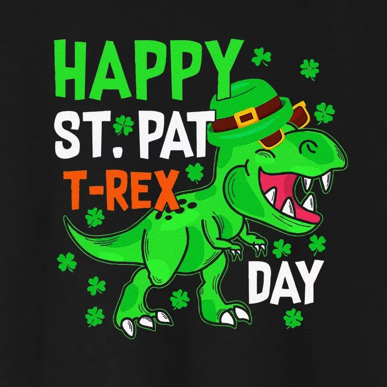 Happy St PatRex Saint Patrick's Day Dinosaurs Women's Crop Top Tee