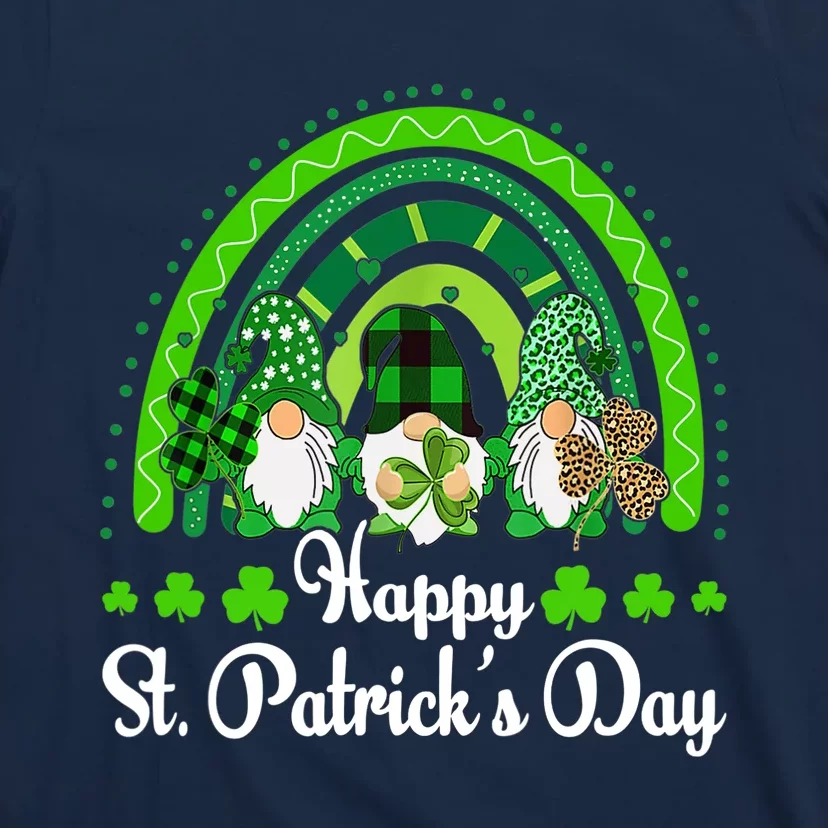 Happy St Patrick's Day Three Gnome Irish Shamrock Leprechaun T-Shirt