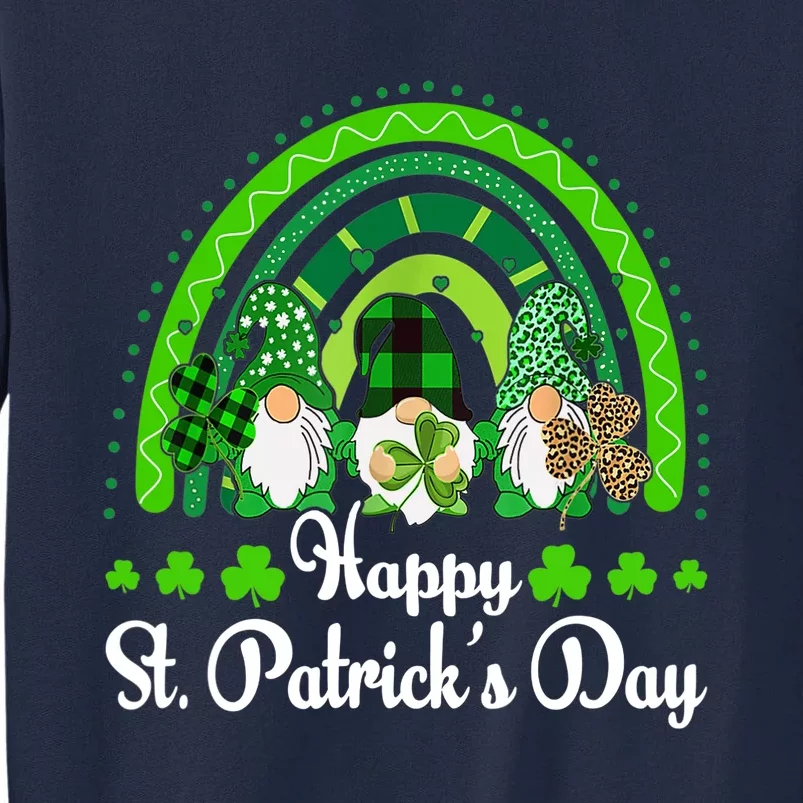 Happy St Patrick's Day Three Gnome Irish Shamrock Leprechaun Tall Sweatshirt