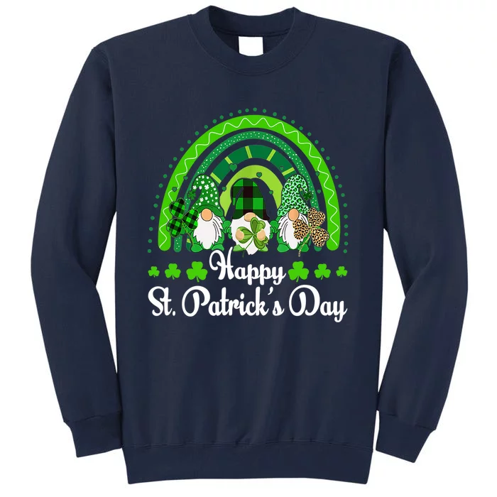 Happy St Patrick's Day Three Gnome Irish Shamrock Leprechaun Tall Sweatshirt