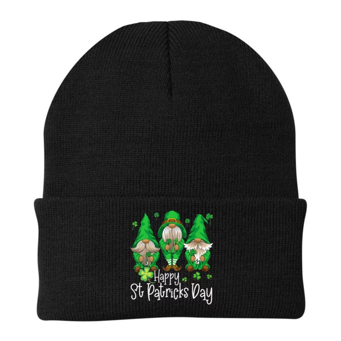 Happy Saint Patrick's Day Gnomes Shamrock Leprechaun Irish Happy Love Knit Cap Winter Beanie