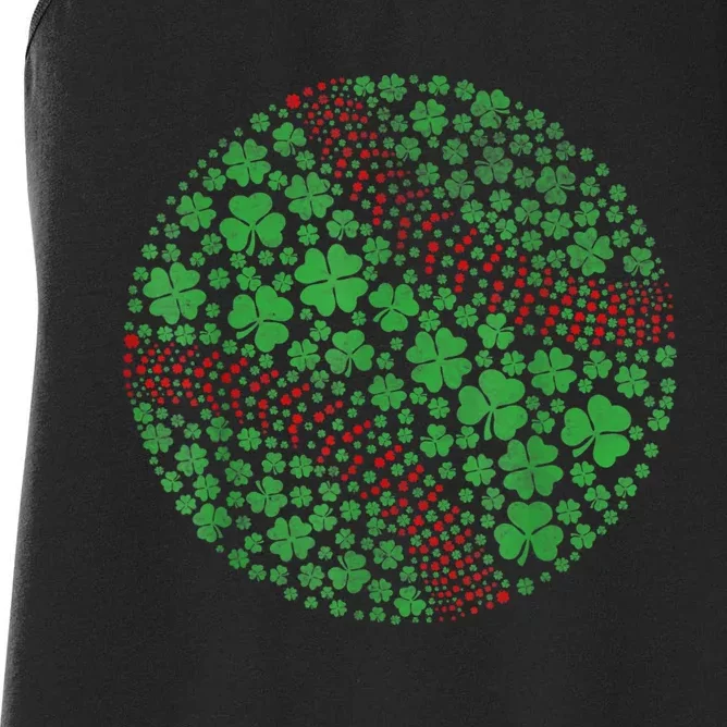 Happy St Patricks Day Shamrock Baseball Lovers Men Women's Racerback Tank