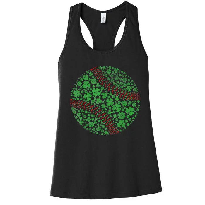 Happy St Patricks Day Shamrock Baseball Lovers Men Women's Racerback Tank