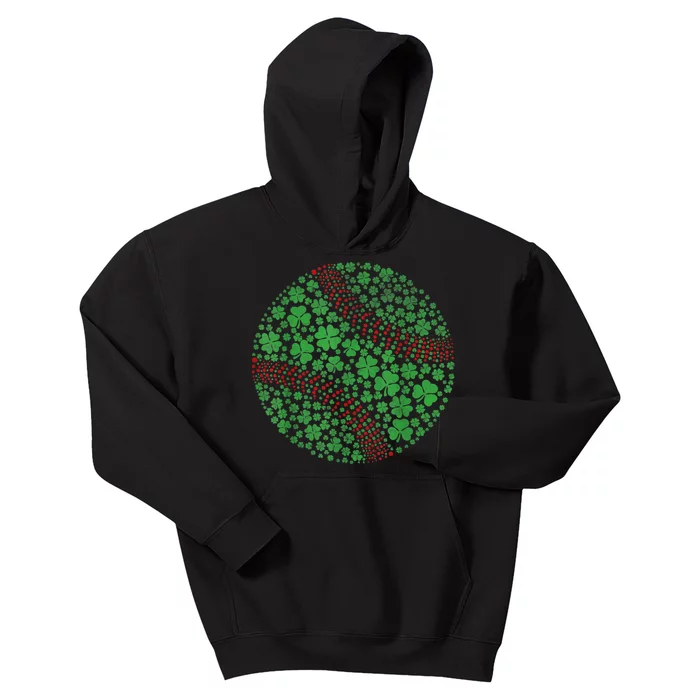 Happy St Patricks Day Shamrock Baseball Lovers Men Kids Hoodie