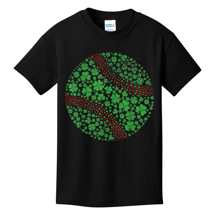 Happy St Patricks Day Shamrock Baseball Lovers Men Kids T-Shirt