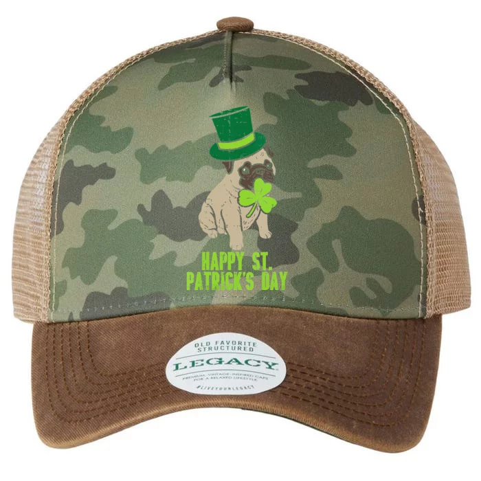 Happy St Patricks Day Irish Pug Dog Cute Saint Paddys Day Legacy Tie Dye Trucker Hat