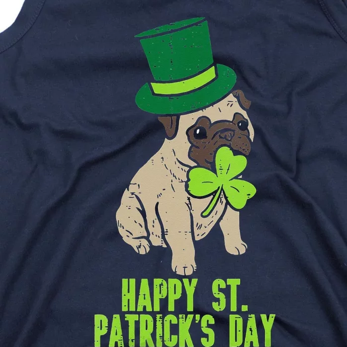 Happy St Patricks Day Irish Pug Dog Cute Saint Paddys Day Tank Top