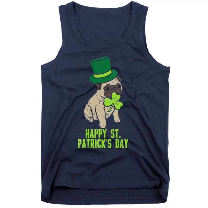 Happy St Patricks Day Irish Pug Dog Cute Saint Paddys Day Tank Top