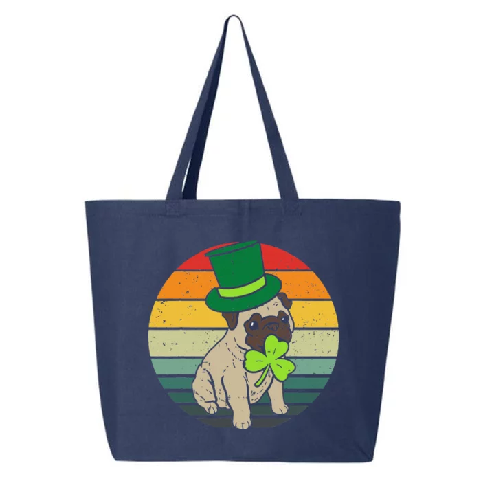 Happy St Patricks Day Irish Pug Dog Cute Saint Paddys Day 25L Jumbo Tote