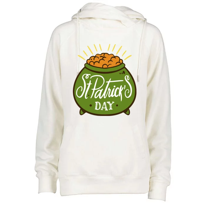 Happy St Patrick Day Womens Funnel Neck Pullover Hood