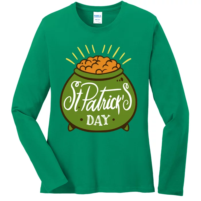 Happy St Patrick Day Ladies Long Sleeve Shirt