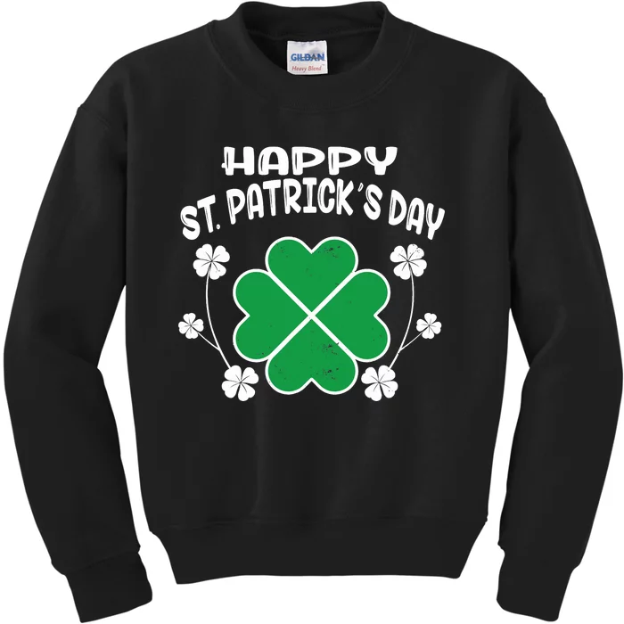 Happy St Patrick's Day Go Lucky Irish Shamrock Gift Kids Sweatshirt